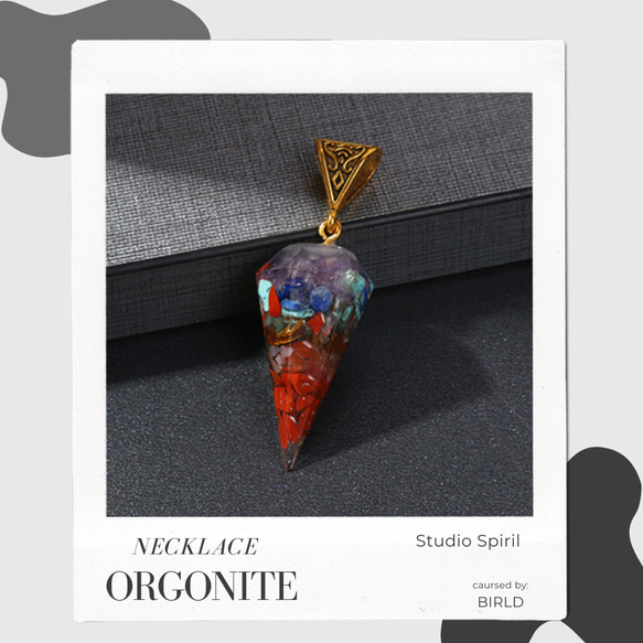 ✜オルゴナイト（ORGONITE）✜ 天然石 ジェムストーン ネックレス お守り ✜ バイピラミッド ✜ 3枚目の画像