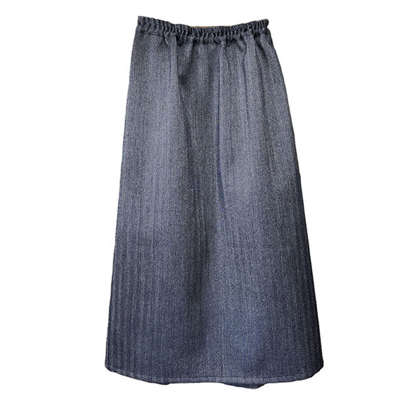 カンタ刺繍シルクとウールのスリットコンビスカート【ヘリンボーンB】 9枚目の画像
