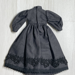 22cmドール服リカちゃん　ピュアニーモ　黒のクラシカルドレス 8枚目の画像