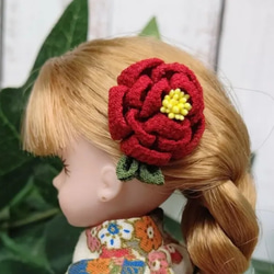 リカちゃん　椿の髪飾りセット 3枚目の画像