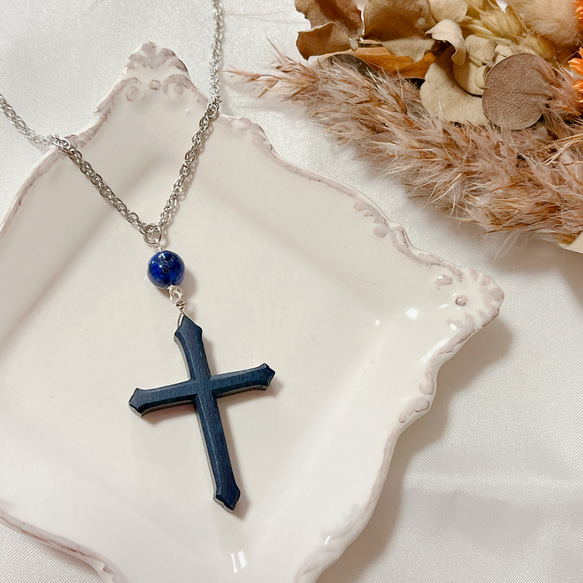 インディアンジュエリー ラピスラズリ 青石 クロス 十字架 刻印有り