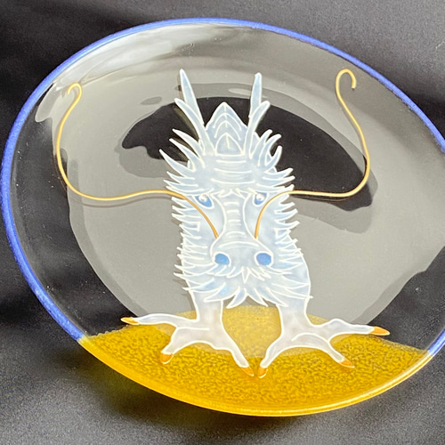 新年干支プレート縁を結ぶ【白龍】辰21cmデザインプレート｜結婚式