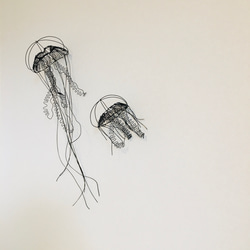 ワイヤーアート　ワイヤークラフト  海月　アマクサクラゲ　ミズクラゲ【受注制作】 3枚目の画像