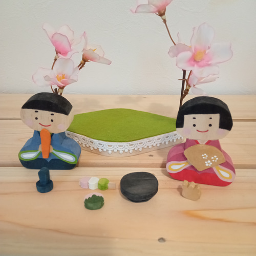 小さいお雛様（台座がひし形） 桃の節句 雛祭り ひな祭り ひなまつり