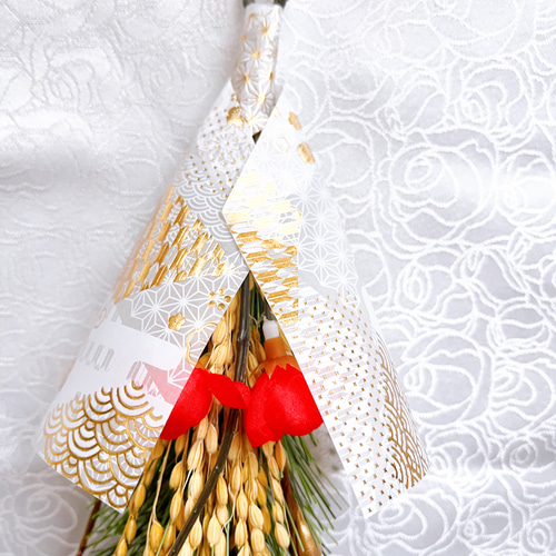 即日配送•梅】若松と稲穂のお正月飾りスワッグ 数量限定 正月飾り 五穀