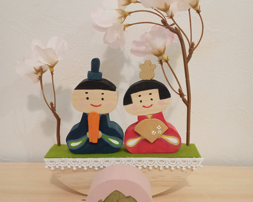 小さいお雛様（台座が半円） 桃の節句 雛祭り ひな祭り ひなまつり