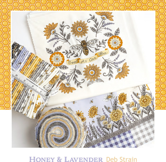 USAコットン moda mini charm 42枚セット HONEY & LAVENDER 5枚目の画像