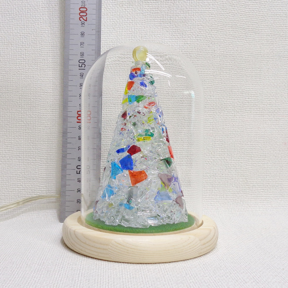 【クリスマスツリー】カレットガラスフュージング 11枚目の画像