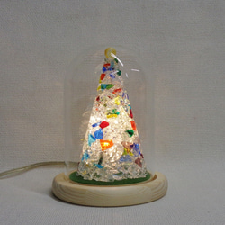 【クリスマスツリー】カレットガラスフュージング 5枚目の画像