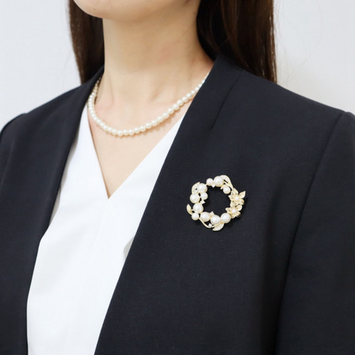 選べるフォーマル3点セット／ フラワーパールブローチ・ネックレス