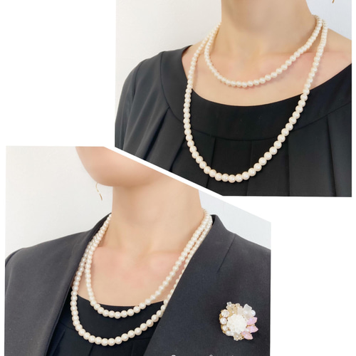 ⑵ ネックレス 指輪 ピアス ブローチ パール アクセサリー まとめ売り セット 選べるフォーマル3点セット／ フラワーパールブローチ