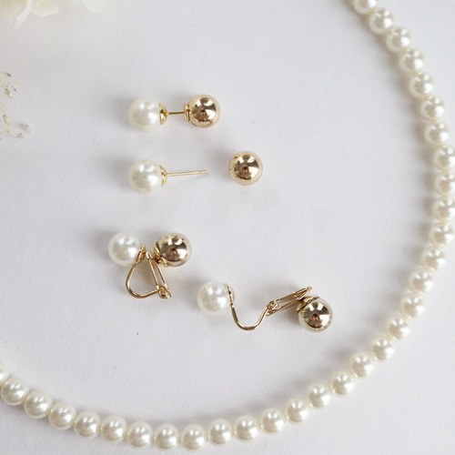 25★遺品整理★ネックレス★パール★イヤリング★カフス★ブローチなど 選べるフォーマル3点セット／ フラワーパールブローチ・ネックレス