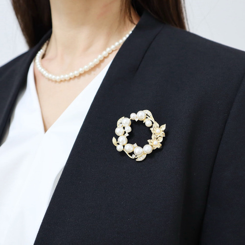 選べるフォーマル3点セット／ フラワーパールブローチ・ネックレス