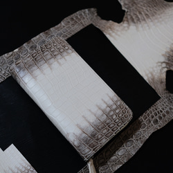 ヒマラヤタロコダイル手作りラウンドファスナー長財布　手縫い手作り長い財布 10枚目の画像