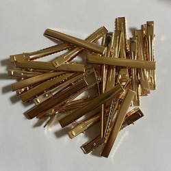 ワニ口ヘアクリップ　ゴールド　6.5 x 0.8cm  10個セット　パーツ　金具　ミニ　DIY　ヘアアクセサリー 1枚目の画像
