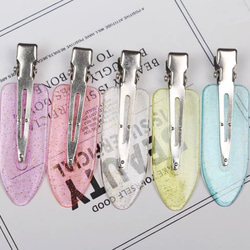美品⭐️クリップ ブルー　レザーヘアピン 2点で800円】レザーヘアクリップ 革のヘアピンの通販 by
