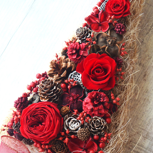 ローズツリー造花赤薔薇