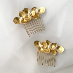 brass flower comb ヘアアクセサリー 11枚目の画像