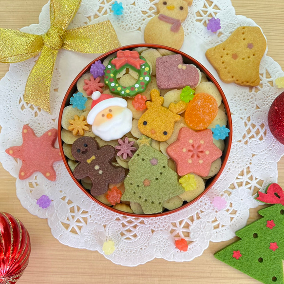 クリスマスクッキー缶 ☆丸缶 ☆ クッキー おかしの家 通販 クリスマスクッキー缶 ☆丸缶 ☆ クッキー おかしの家 通販