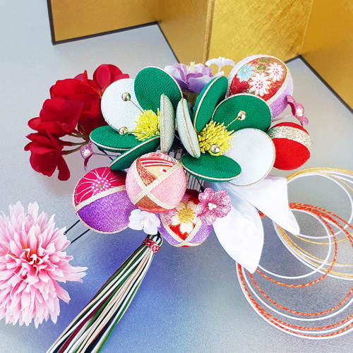 花飾り　成人式　前撮り ドライフラワー 水引 和玉 和装髪飾り 成人式髪飾り 卒業式 結婚