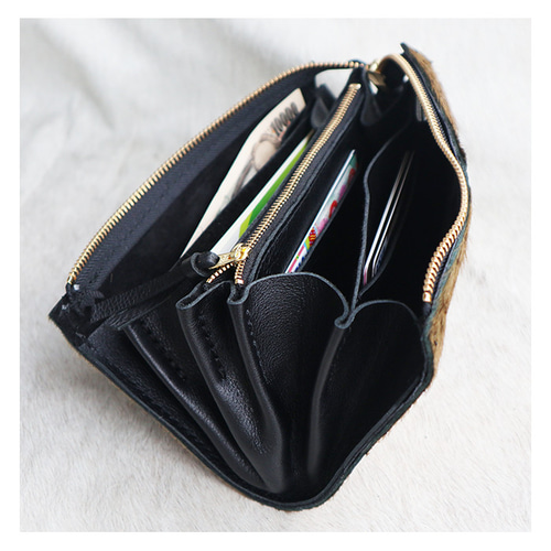 ハラコの本革でハンドメイドした長財布/大きな財布/LV-harako ハラコの本革でハンドメイドした長財布/大きな財布/LV-harako