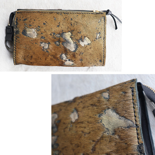 ハラコの本革でハンドメイドした長財布/大きな財布/LV-harako
