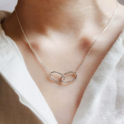 silver925 キラッと輝くテクスチャー 鎖モチーフネックレス