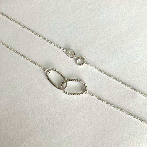 シルバー　ネックレス　silver925 950 silver925 キラッと輝くテクスチャー 鎖モチーフネックレス