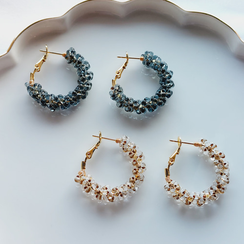 No.225 チェコビーズ ファルファーレのピアス ハンドメイド No.225 チェコビーズ ファルファーレのピアス ハンドメイド - メルカリ