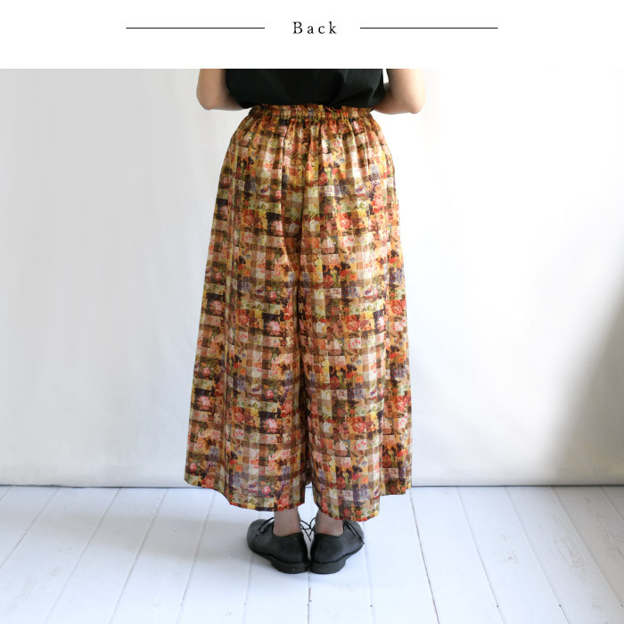 リバティ＜Archive Ginghamアーカイブギンガム  PRP＞タナローン ロング キュロット パンツ