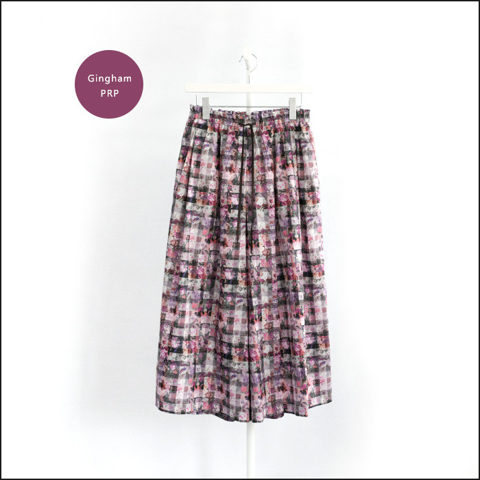 リバティ＜Archive Ginghamアーカイブギンガム  PRP＞タナローン ロング キュロット パンツ