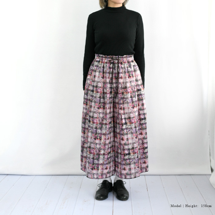 リバティ＜Archive Ginghamアーカイブギンガム  PRP＞タナローン ロング キュロット パンツ