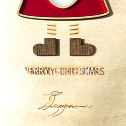 『サンタクロースのクリスマスツリー』【真鍮金具×アクリル×木のアートパネル】ご自宅やプレゼントに☆ 6枚目の画像
