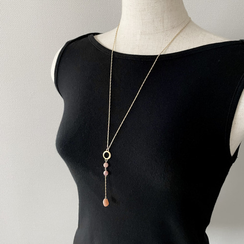 ピーチムーンハートとキラキラ水晶チャーム ピーチムーンハートとキラキラ水晶チャーム （ピーチムーン