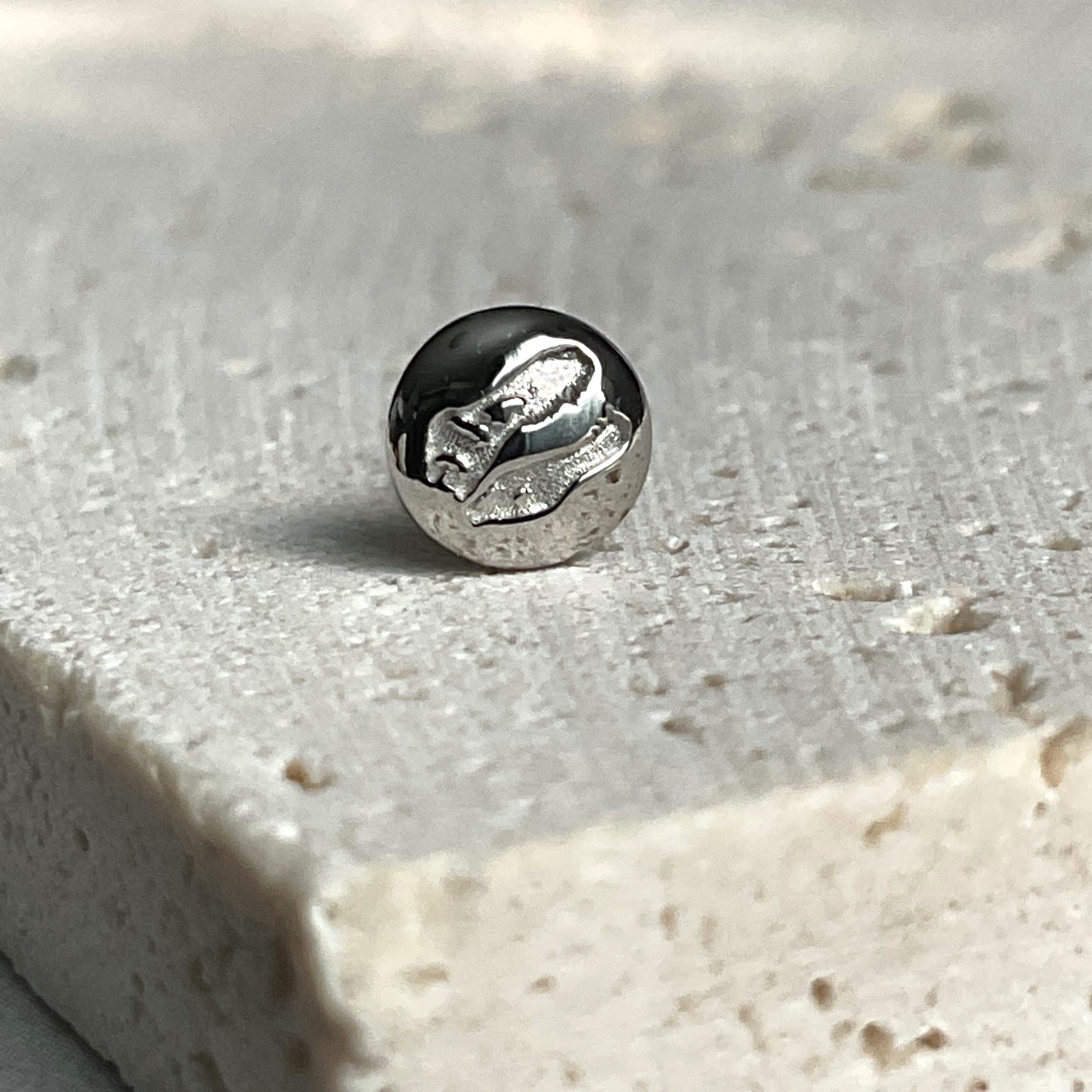 ティラノの化石模様ピアス Pt900 片耳用