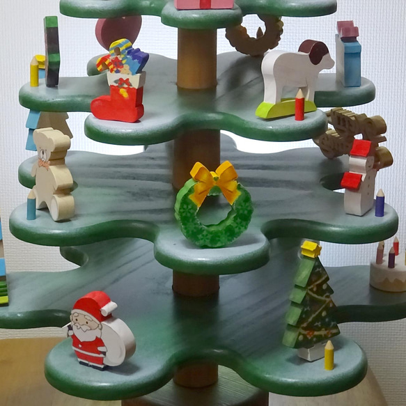 クリスマスツリー　手作り木製　卓上クリスマスツリー 7枚目の画像