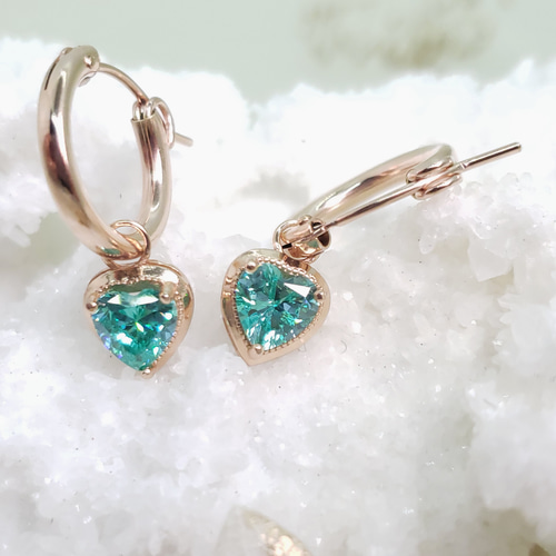 受注制作 フープピアスセット☆ 奇跡の輝き パライバトルマリン 人工