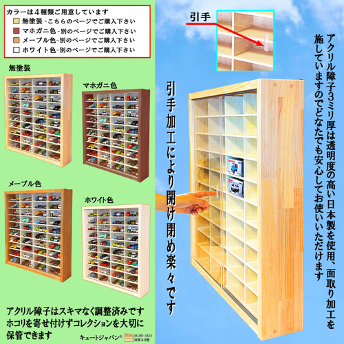 トミカケース 120台収納 アクリル障子付 日本製 ミニカー トミカケース 120台収納 アクリル障子付 日本製 ミニカー