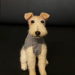 羊毛フェルト犬　ベスト犬　ワイヤーフォックステリアA 2枚目の画像