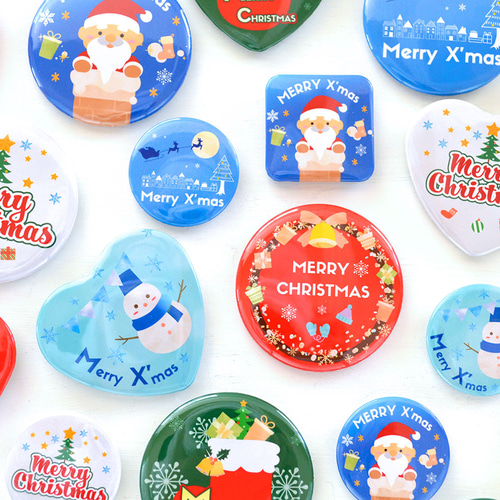 クリスマス 丸型37ミリ 缶バッジ イベント パーティ 販促ツール