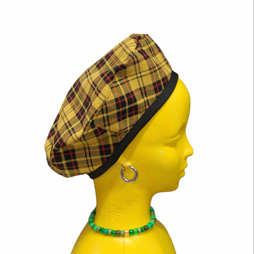 54-56cm ベレー帽　タータンチェック　ハンドメイド 54-56cm ベレー帽 タータンチェック ハンドメイド