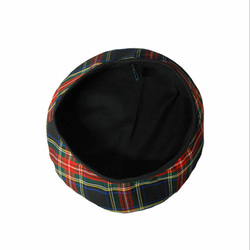 タータンチェック　ベレー帽:ネイビー 6枚目の画像