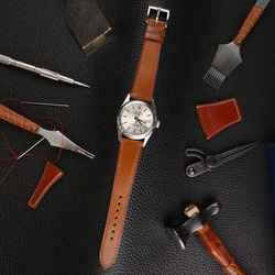 オーダー作製ロレックス(Rolex)時計ベルト。新喜皮革シェルコードバンを使用した時計ベルト。 1枚目の画像