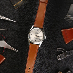 オーダー作製ロレックス(Rolex)時計ベルト。新喜皮革シェルコードバンを使用した時計ベルト。 2枚目の画像