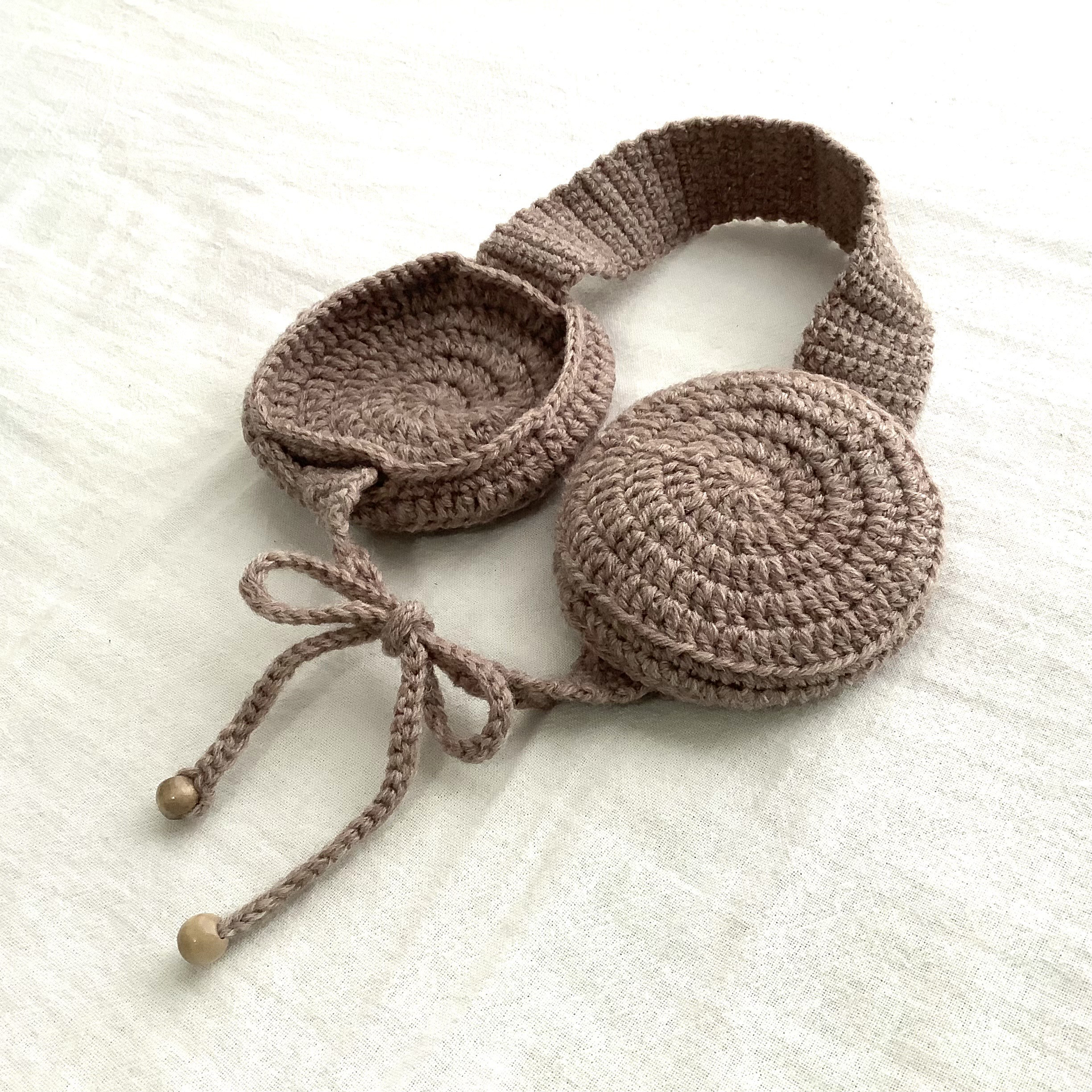 【ふんわりあったかメリノウール】Ear Dome Muff〜あなたにフィットするイヤーマフ〜  モカグレージュ