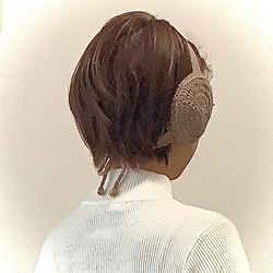 【ふんわりあったかメリノウール】Ear Dome Muff〜あなたにフィットするイヤーマフ〜  ライトグレー 4枚目の画像