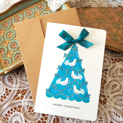 CHRISTMAS CARD -   Christmas Tree -Fantail Pigeon  2PC SET 2枚目の画像