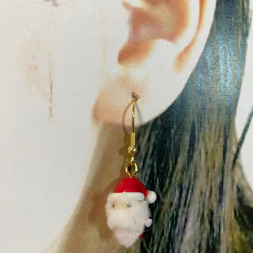 クリスマス ミニチュアサンタ&トナカイピアスorイヤリング ピアス 