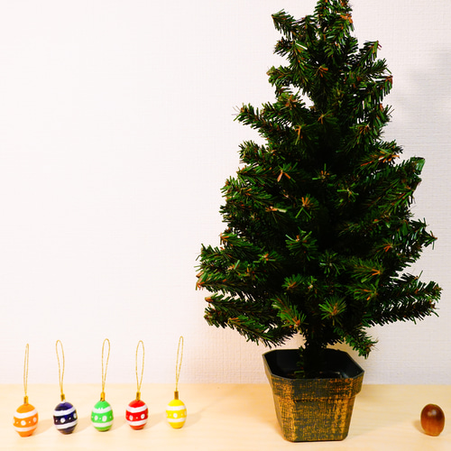 どんぐりクリスマスオーナメント(たまご型5個セット) クリスマスの