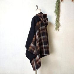 バーバリー　マントコート　ケープ　ポンチョ　ノバチェック　黒　ブラック　サイズL バーバリー マントコート ケープ ポンチョ ノバチェック